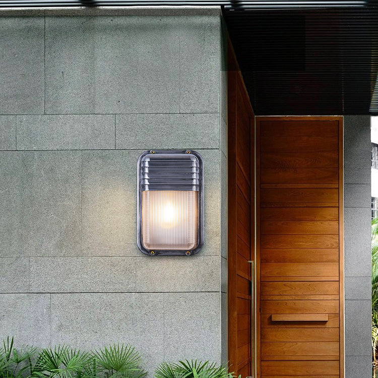 Metal And Glass Premium Geometric Outdoor Wall Light
