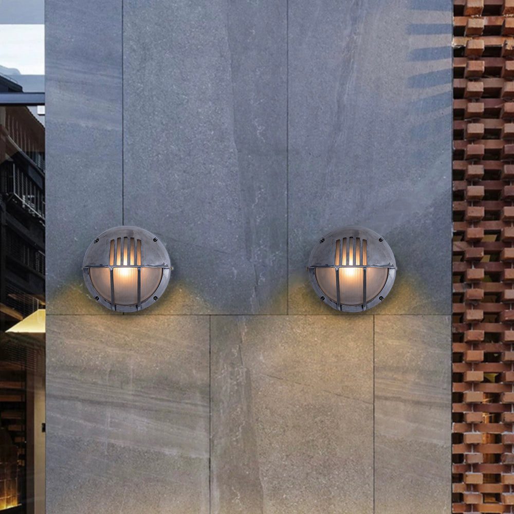 Metal And Glass Premium Geometric Outdoor Wall Light
