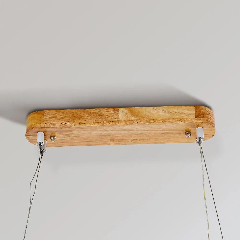 Dimmable Color Temperature Oval Wood Pendant Light