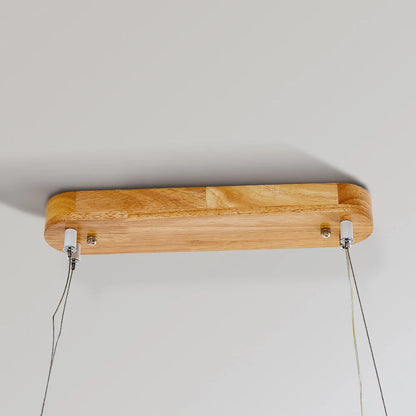 Dimmable Color Temperature Oval Wood Pendant Light