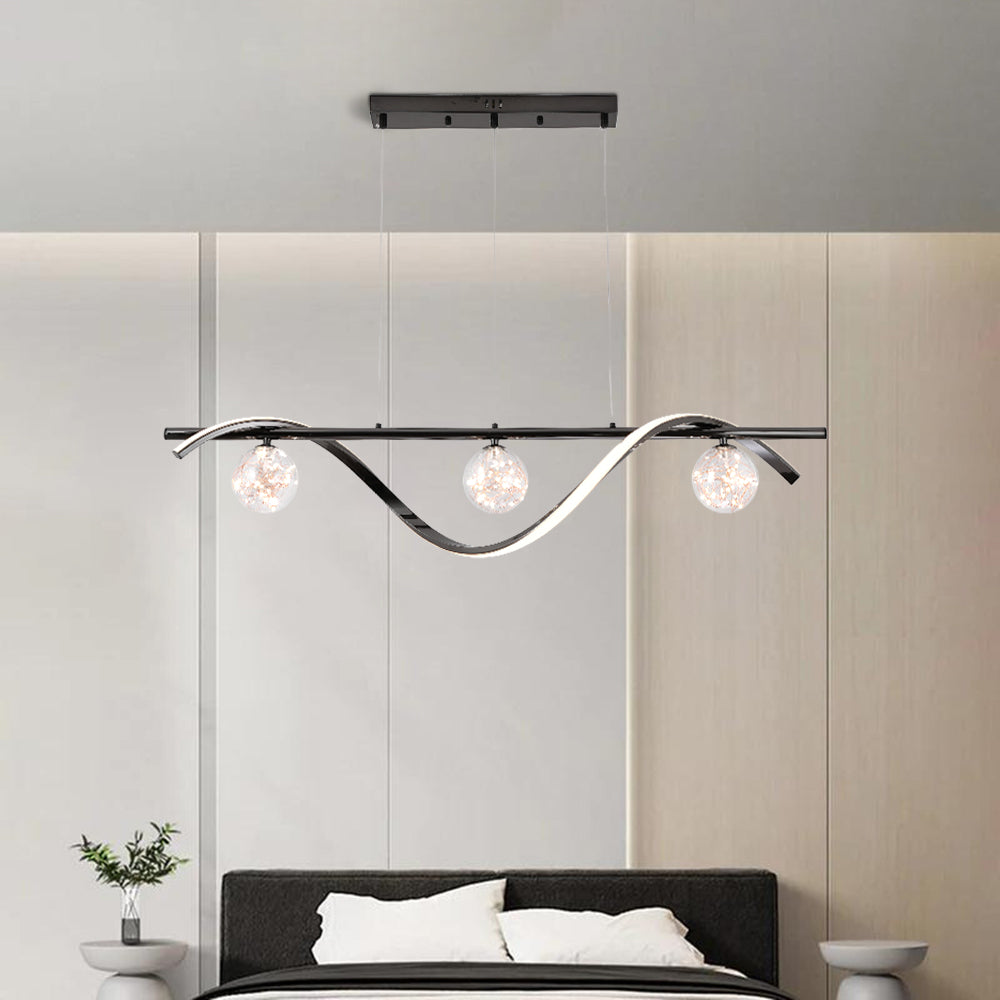 Pendant Light with Graceful Glass Globes Arc