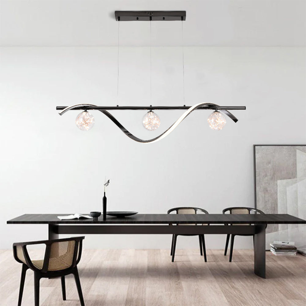 Pendant Light with Graceful Glass Globes Arc