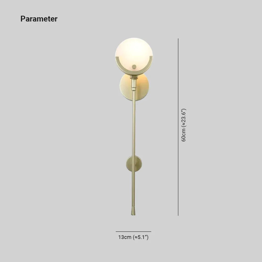 Dolomite Shade Wall Lamp With LED Gold Ball
