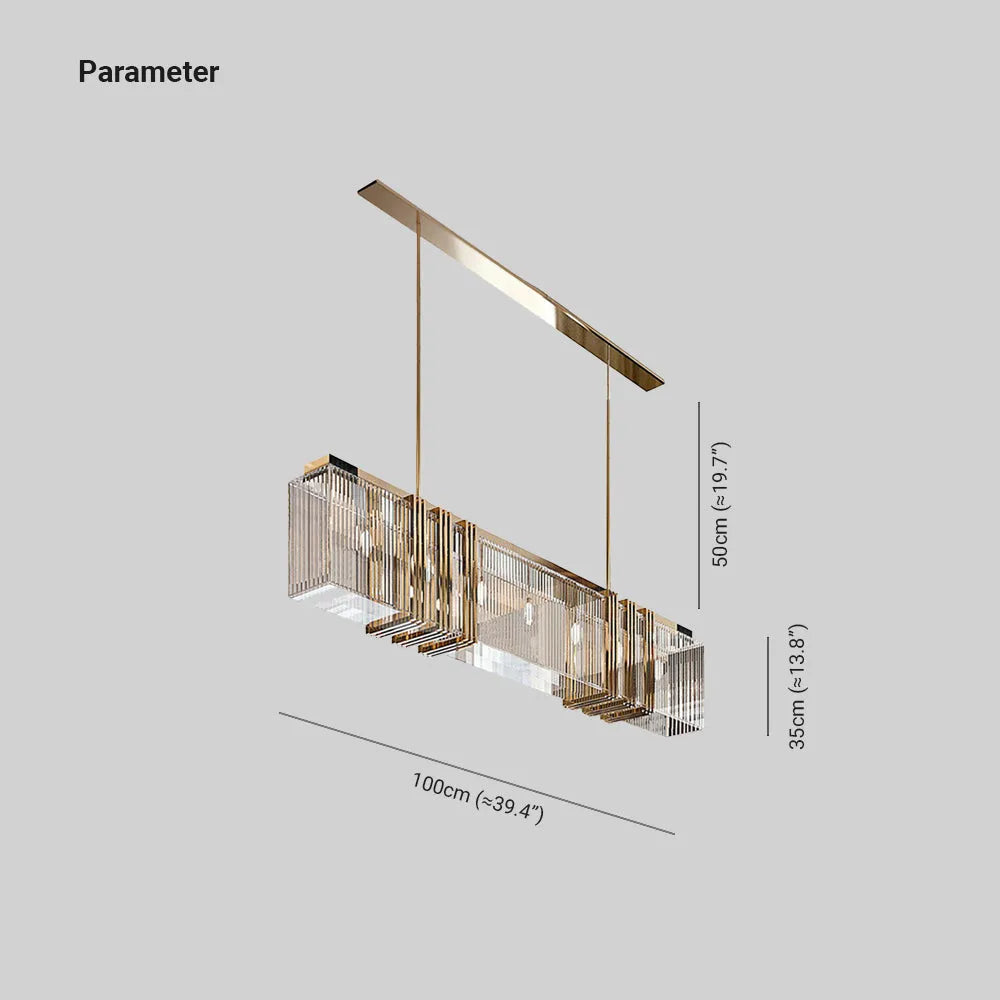 Sculptural Focal Point Created by Gold Metal Geometric Pendant Chandelier