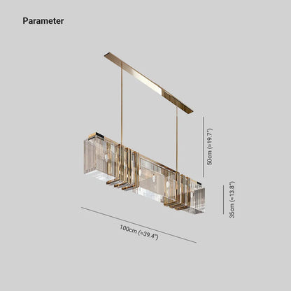 Sculptural Focal Point Created by Gold Metal Geometric Pendant Chandelier