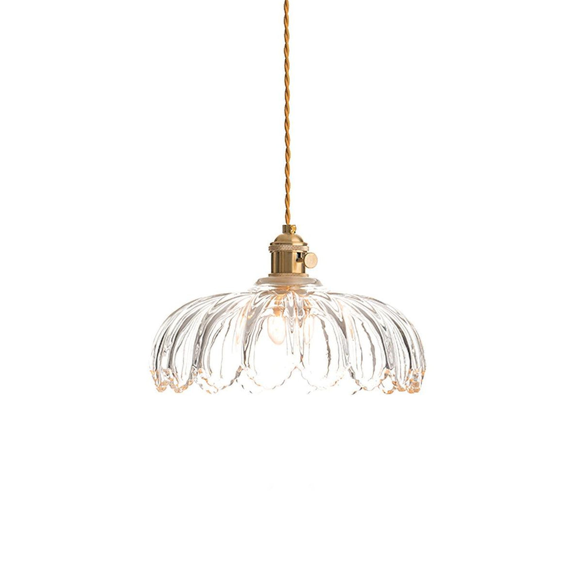 Brass Accents Green Glass Flower Pendant Light Dimmable