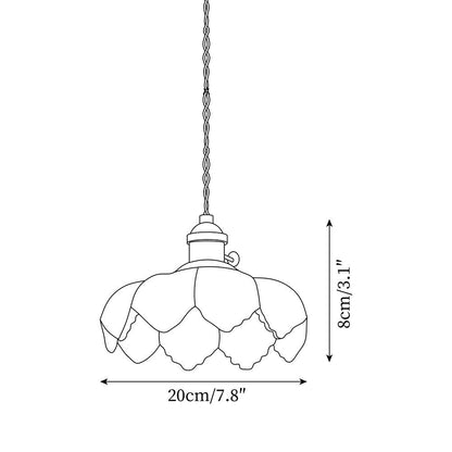 Brass Accents Green Glass Flower Pendant Light Dimmable