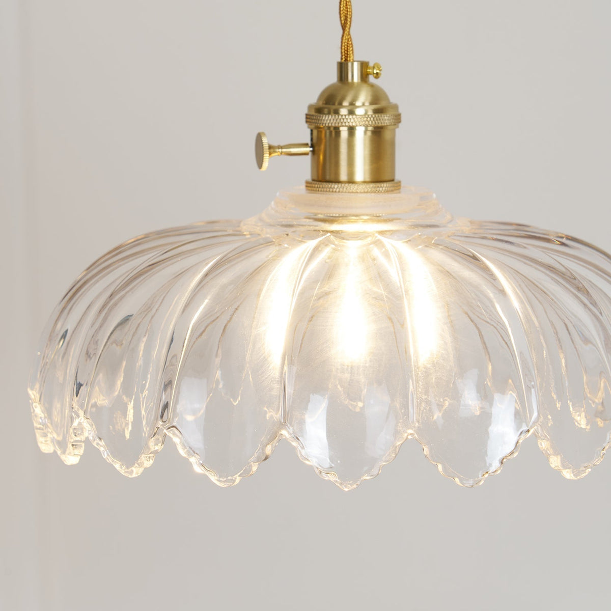 Brass Accents Green Glass Flower Pendant Light Dimmable
