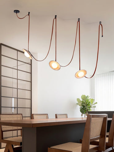 Subtle Ambience Travertine Pendant Light Cluster