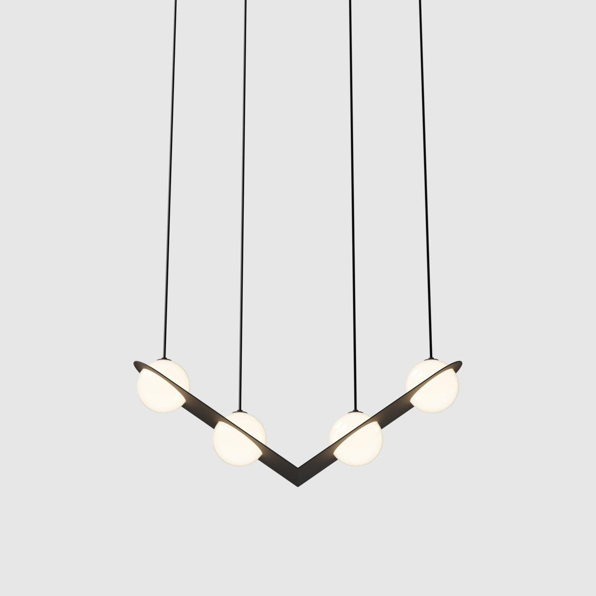 Adjustable Height Black Glass Pendant Lamp Selan