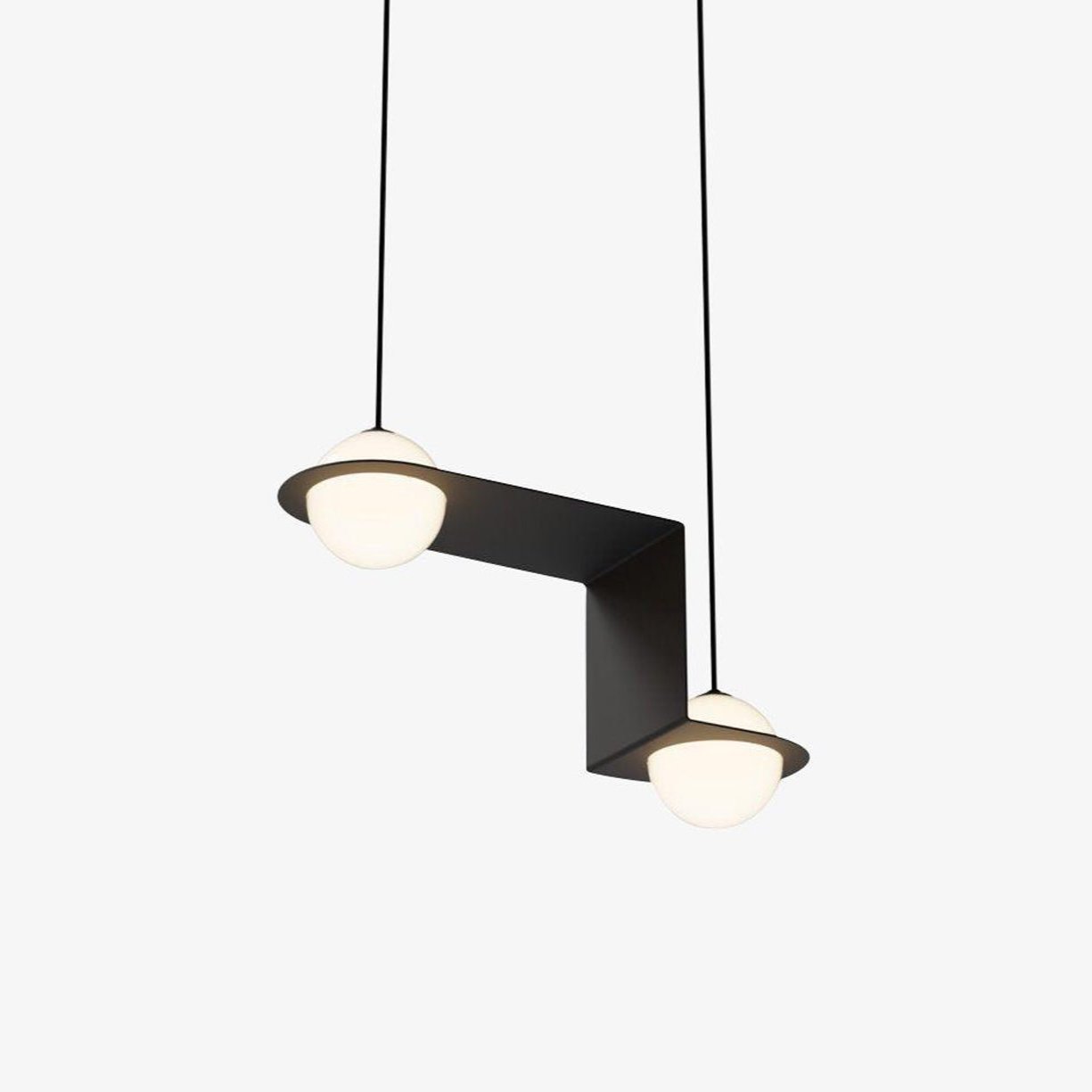 Adjustable Height Black Glass Pendant Lamp Selan