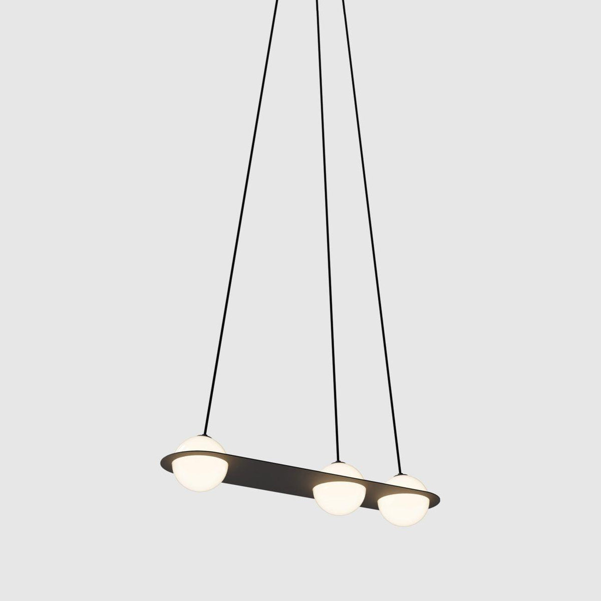 Adjustable Height Black Glass Pendant Lamp Selan