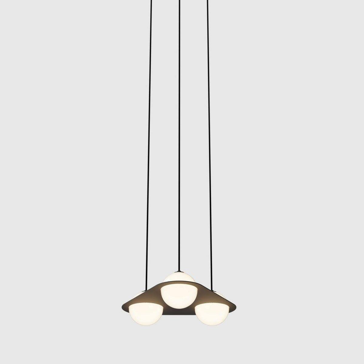 Adjustable Height Black Glass Pendant Lamp Selan