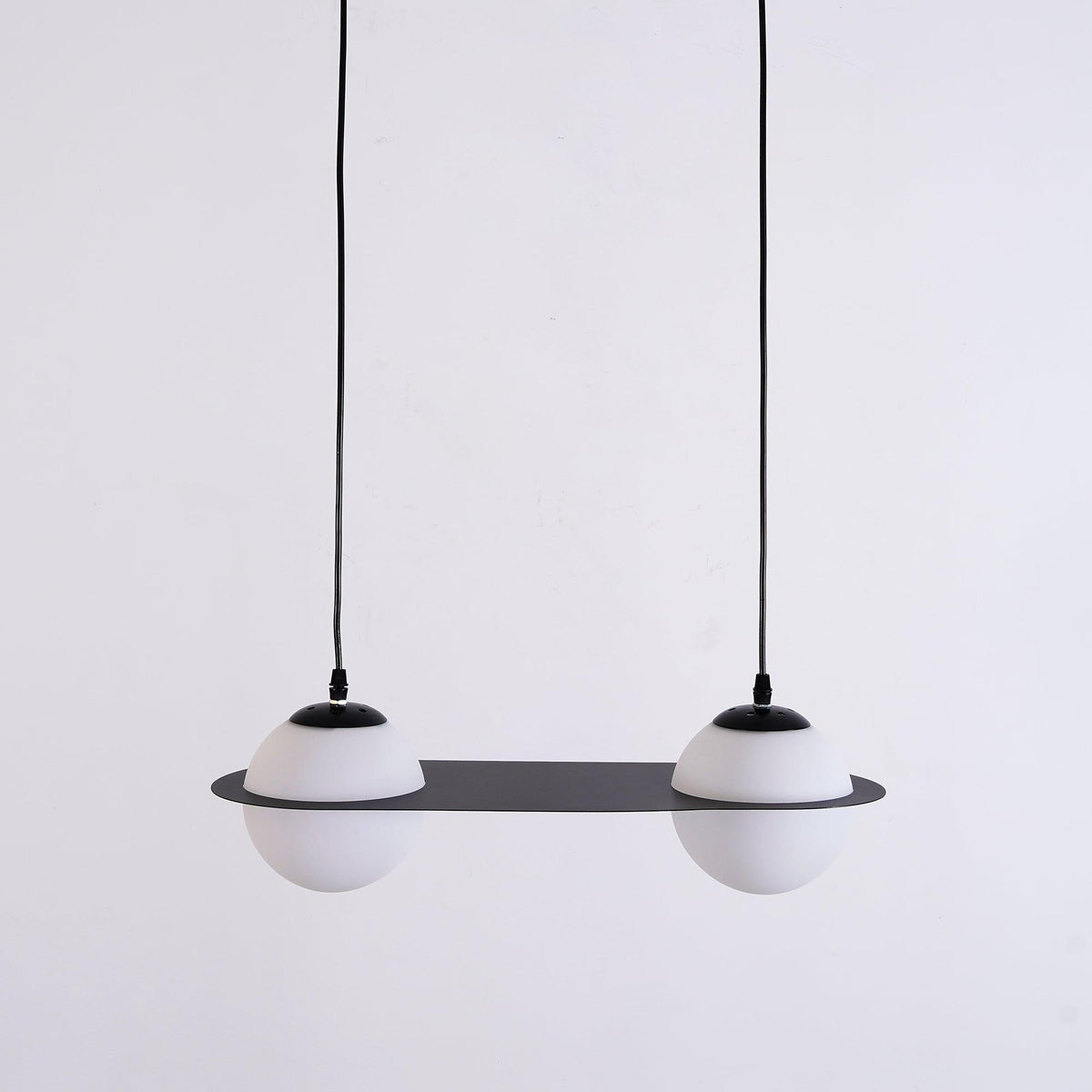 Adjustable Height Black Glass Pendant Lamp Selan