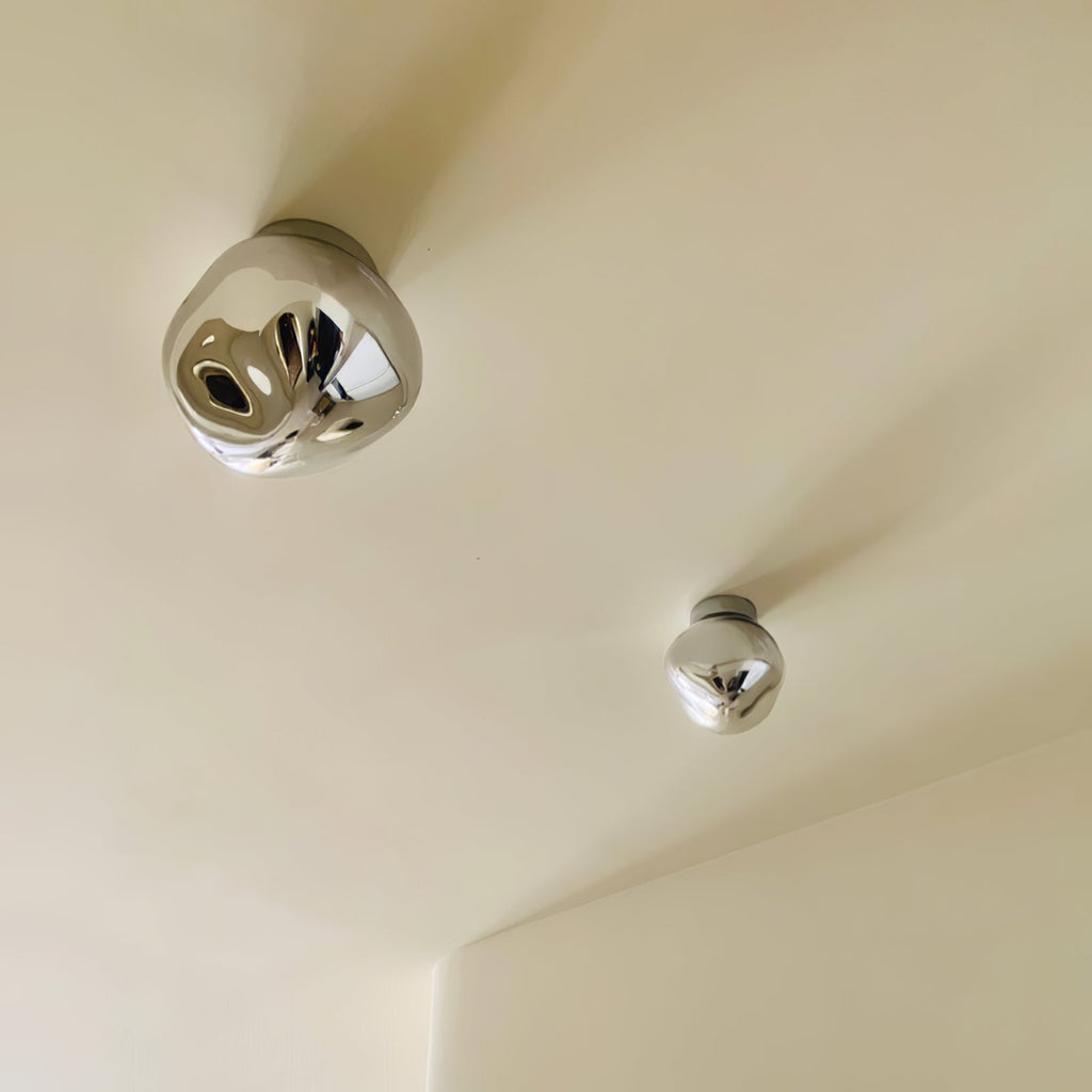 Damp Rated E27 Two Sizes Available Amber Glass Wall Lamp