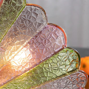 Gold Canopy Ceiling Light With Colorful Petal Glass Shade