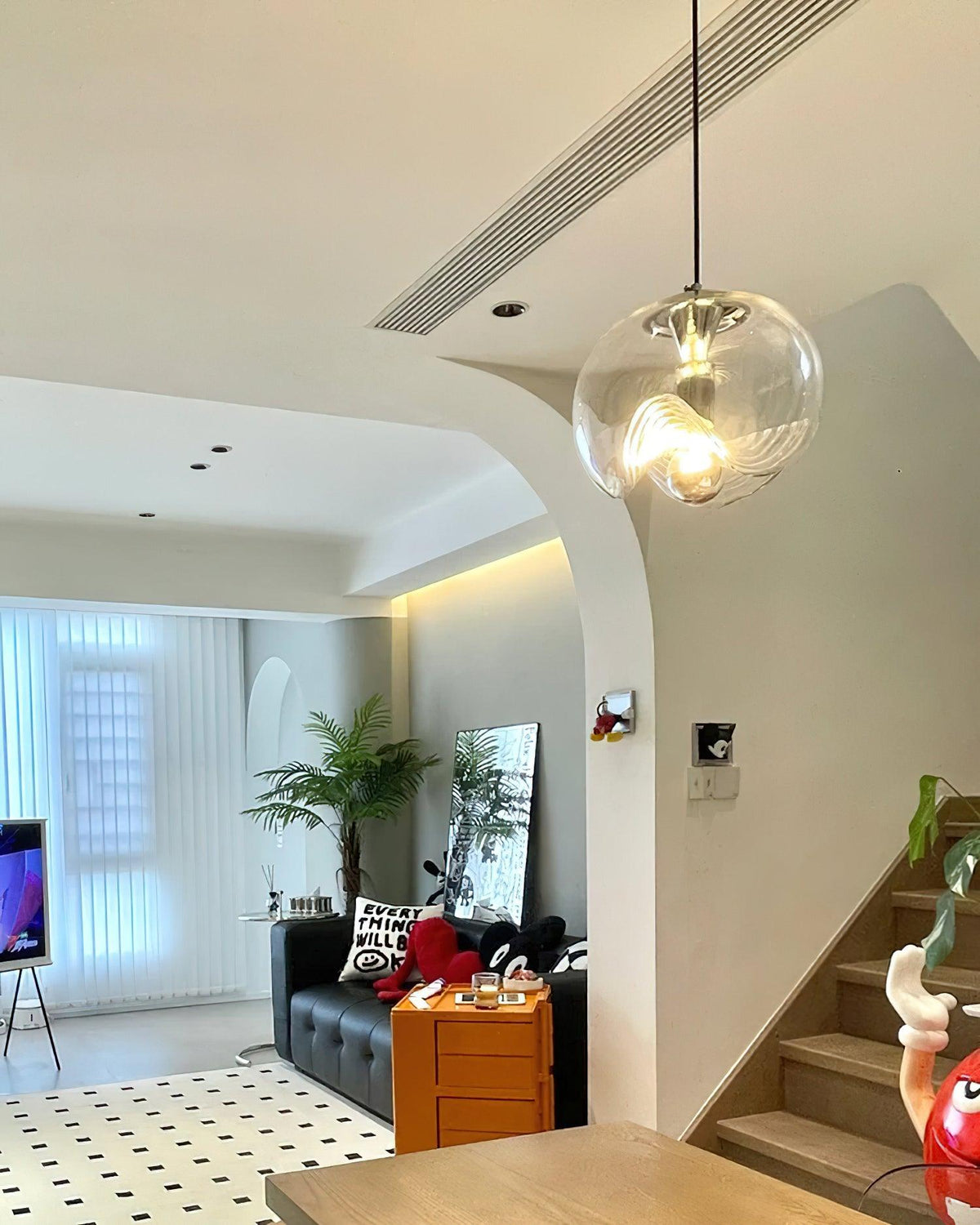 Three Heads Glass Pendant Light For Ambient Glow