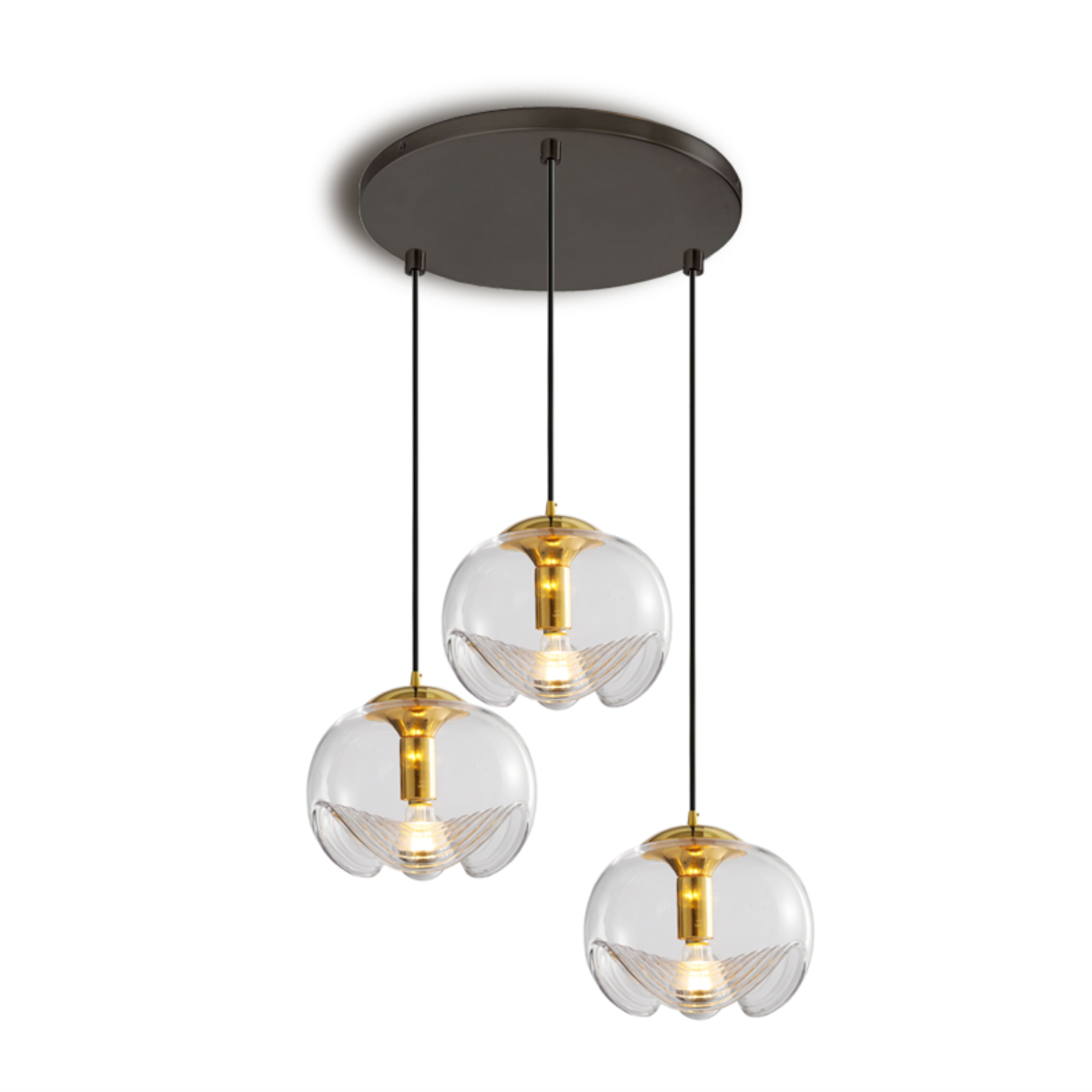 Three Heads Glass Pendant Light For Ambient Glow