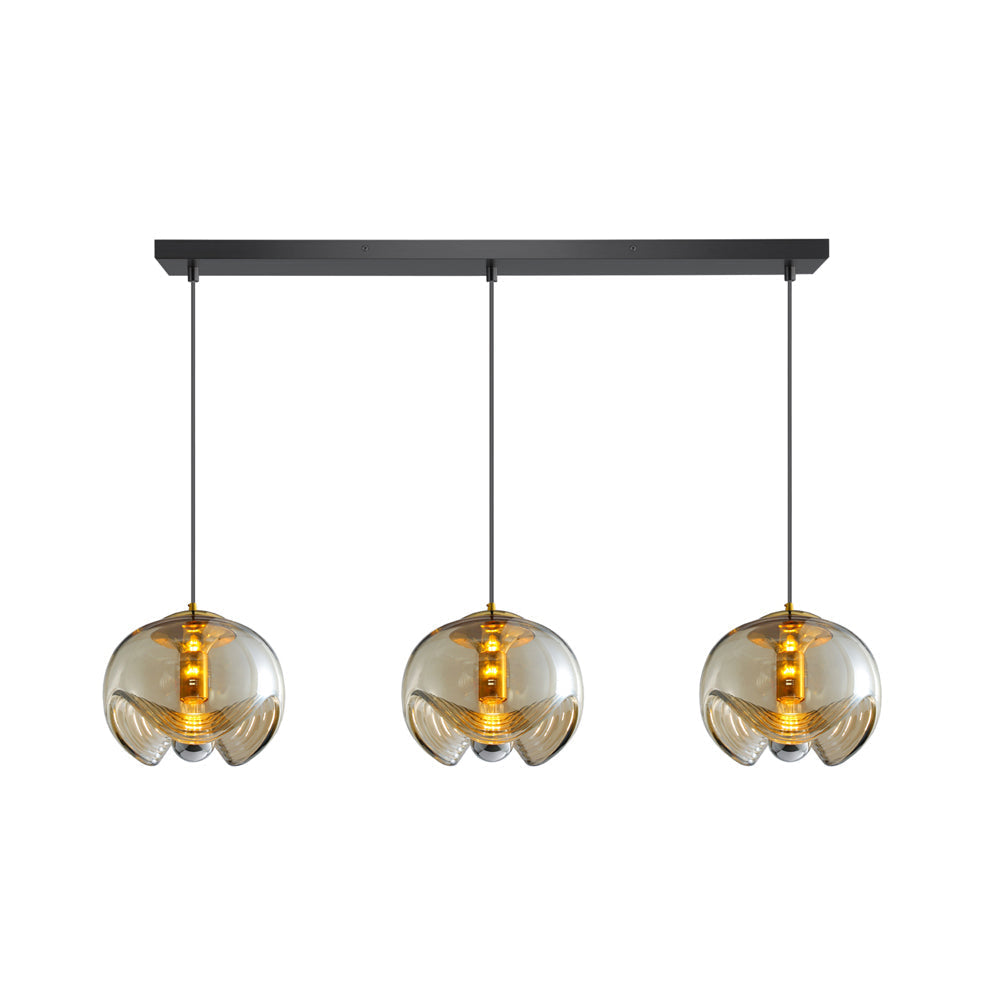 Three Heads Glass Pendant Light For Ambient Glow