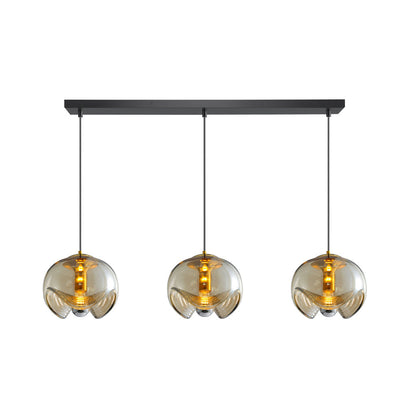 Three Heads Glass Pendant Light For Ambient Glow