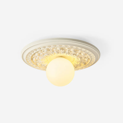 Ceiling Light With G9 Socket Vintage Carved Globe