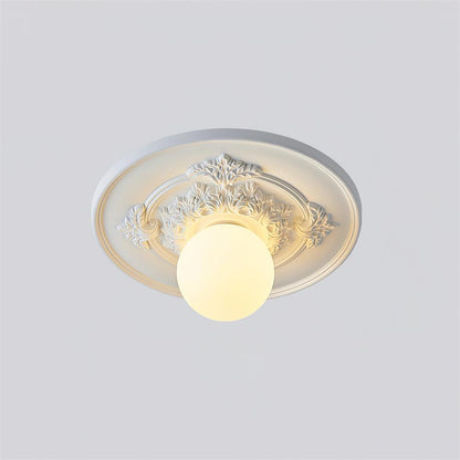 Ceiling Light With G9 Socket Vintage Carved Globe