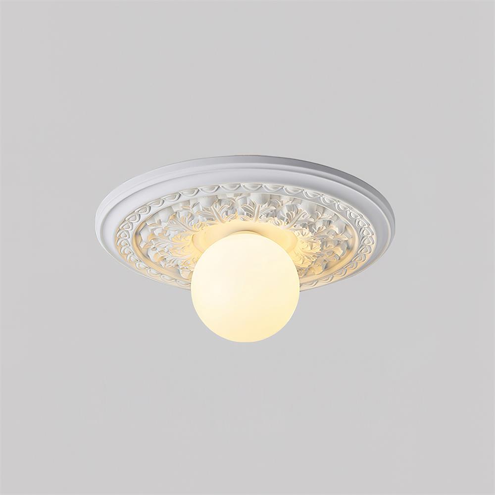 Ceiling Light With G9 Socket Vintage Carved Globe