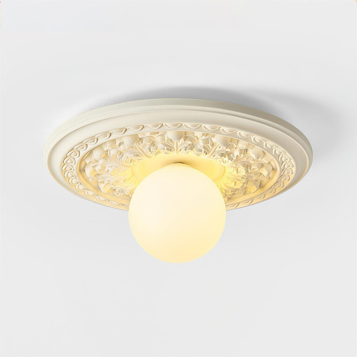 Ceiling Light With G9 Socket Vintage Carved Globe