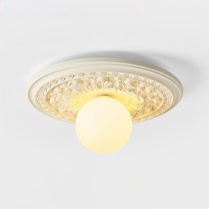 Ceiling Light With G9 Socket Vintage Carved Globe