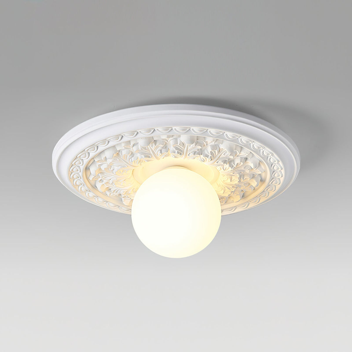 Ceiling Light With G9 Socket Vintage Carved Globe