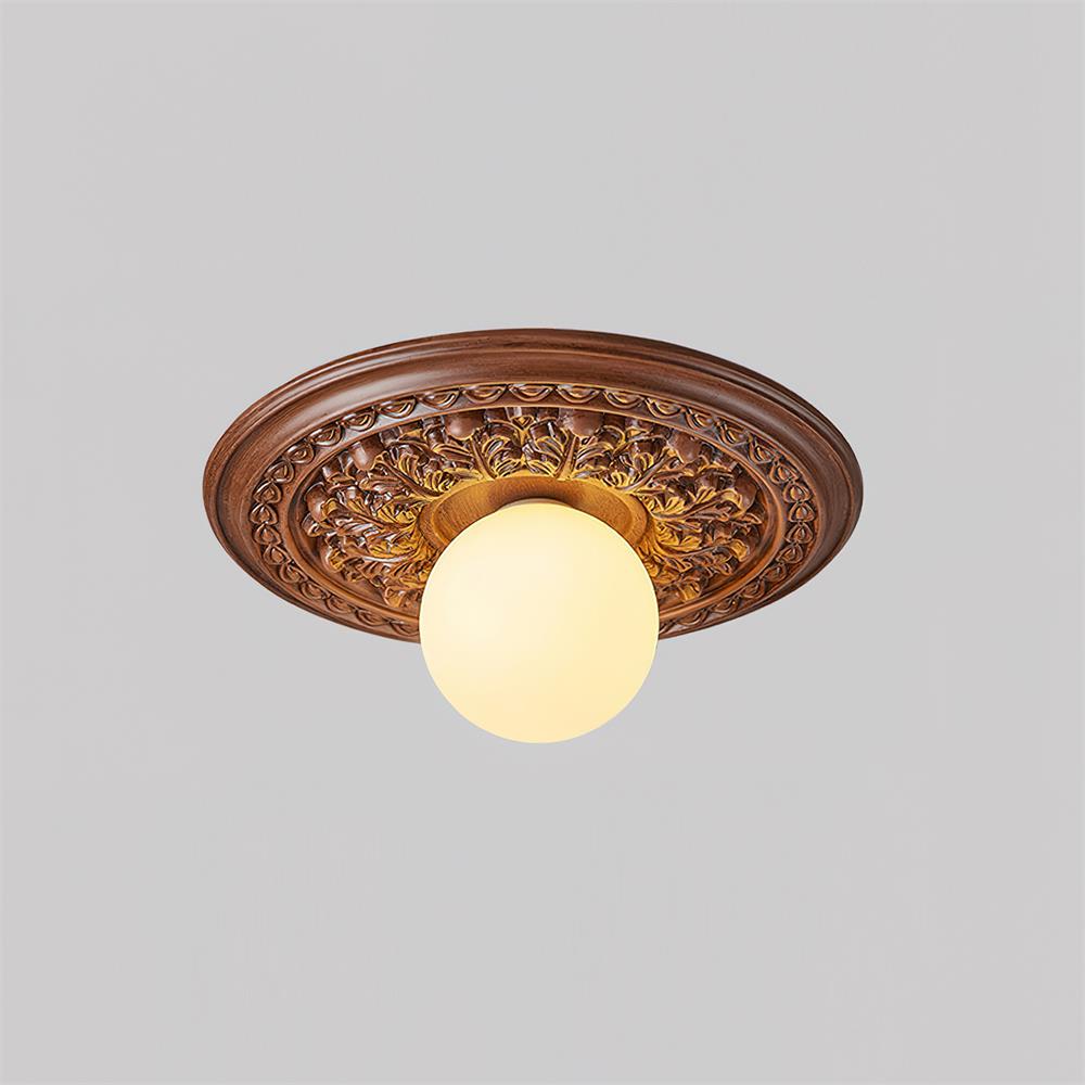 Ceiling Light With G9 Socket Vintage Carved Globe