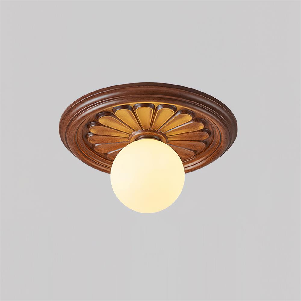 Ceiling Light With G9 Socket Vintage Carved Globe