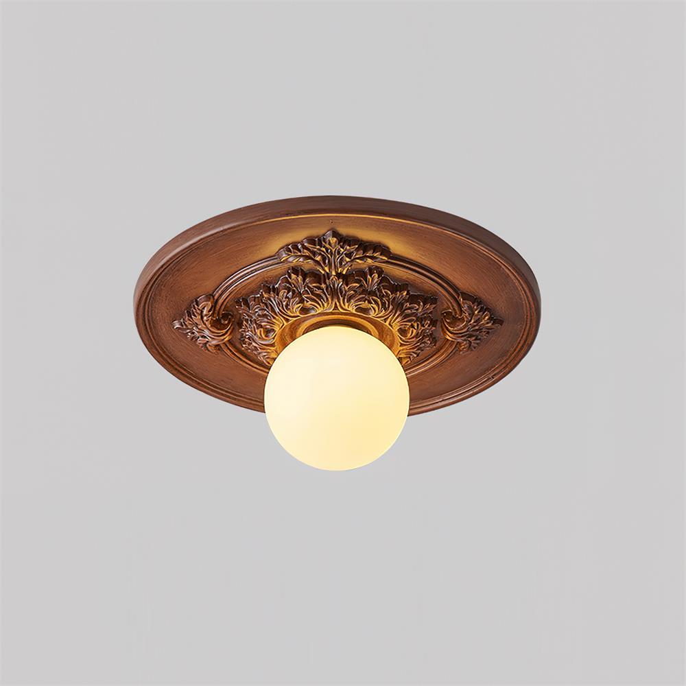 Ceiling Light With G9 Socket Vintage Carved Globe
