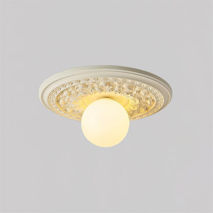 Ceiling Light With G9 Socket Vintage Carved Globe