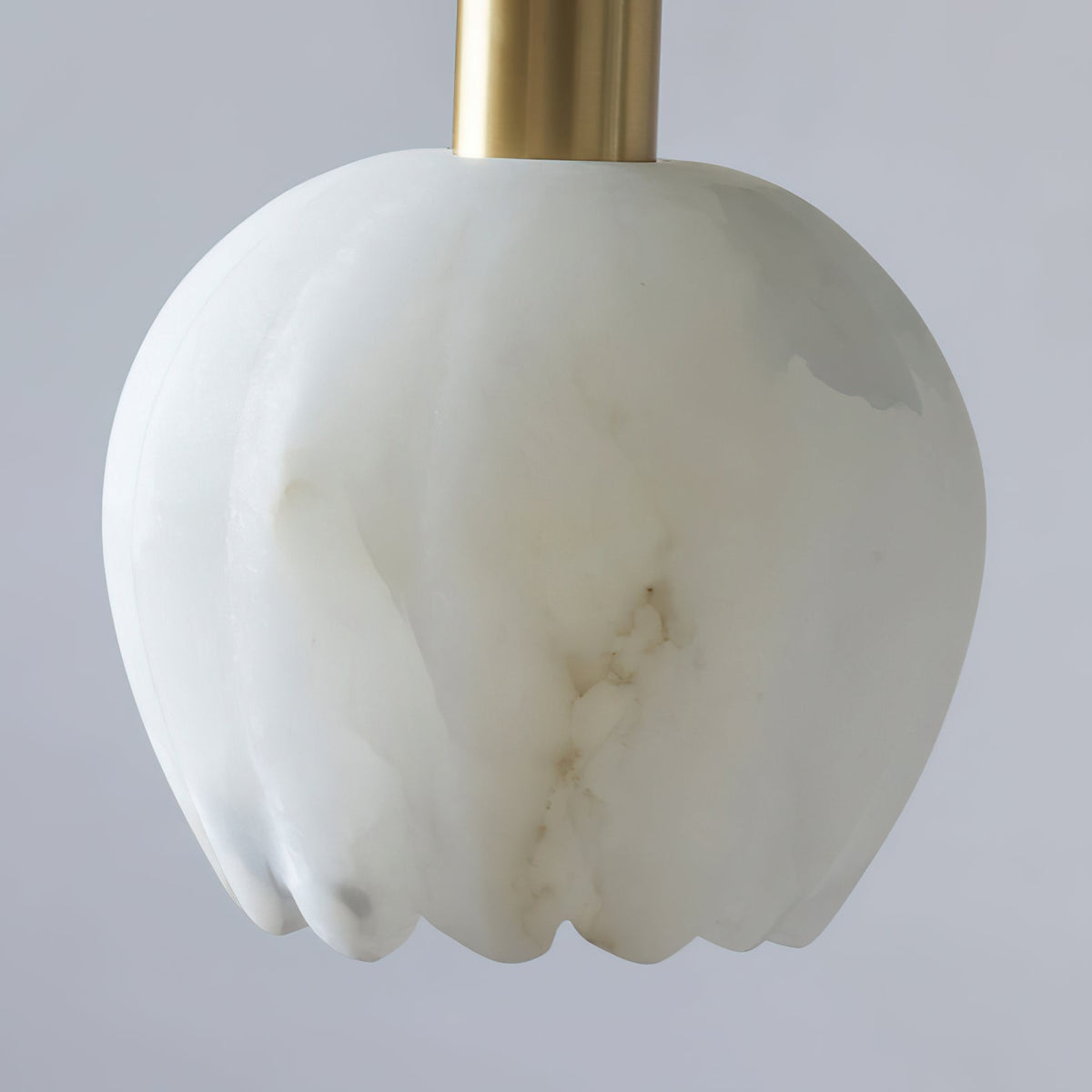 Brass Accents Pendant Light With Alabaster Flower