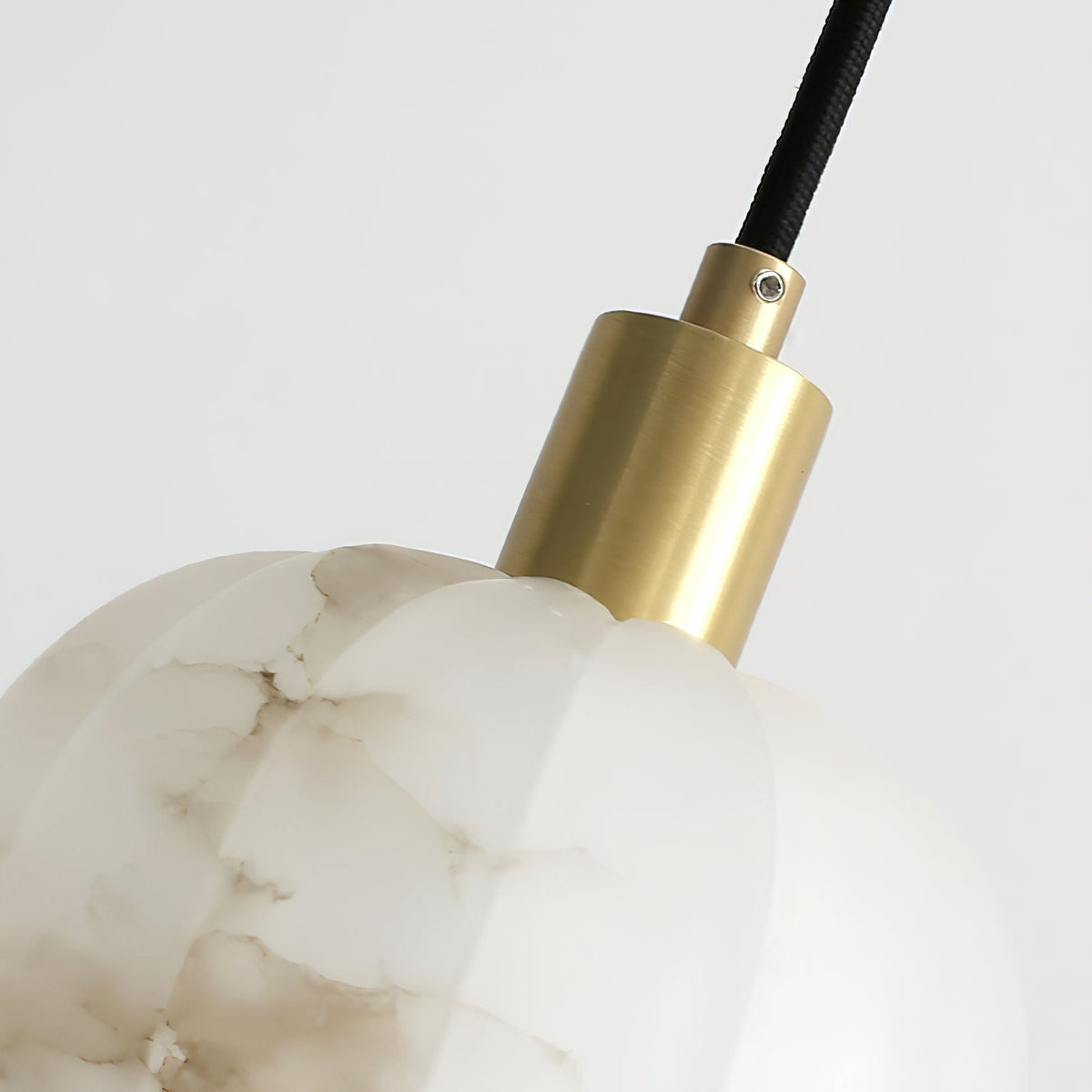 Brass Accents Pendant Light With Alabaster Flower
