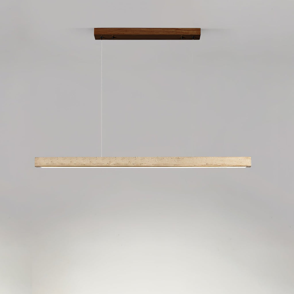 Adjustable Temperatures Linear Pendant Light With Travertine