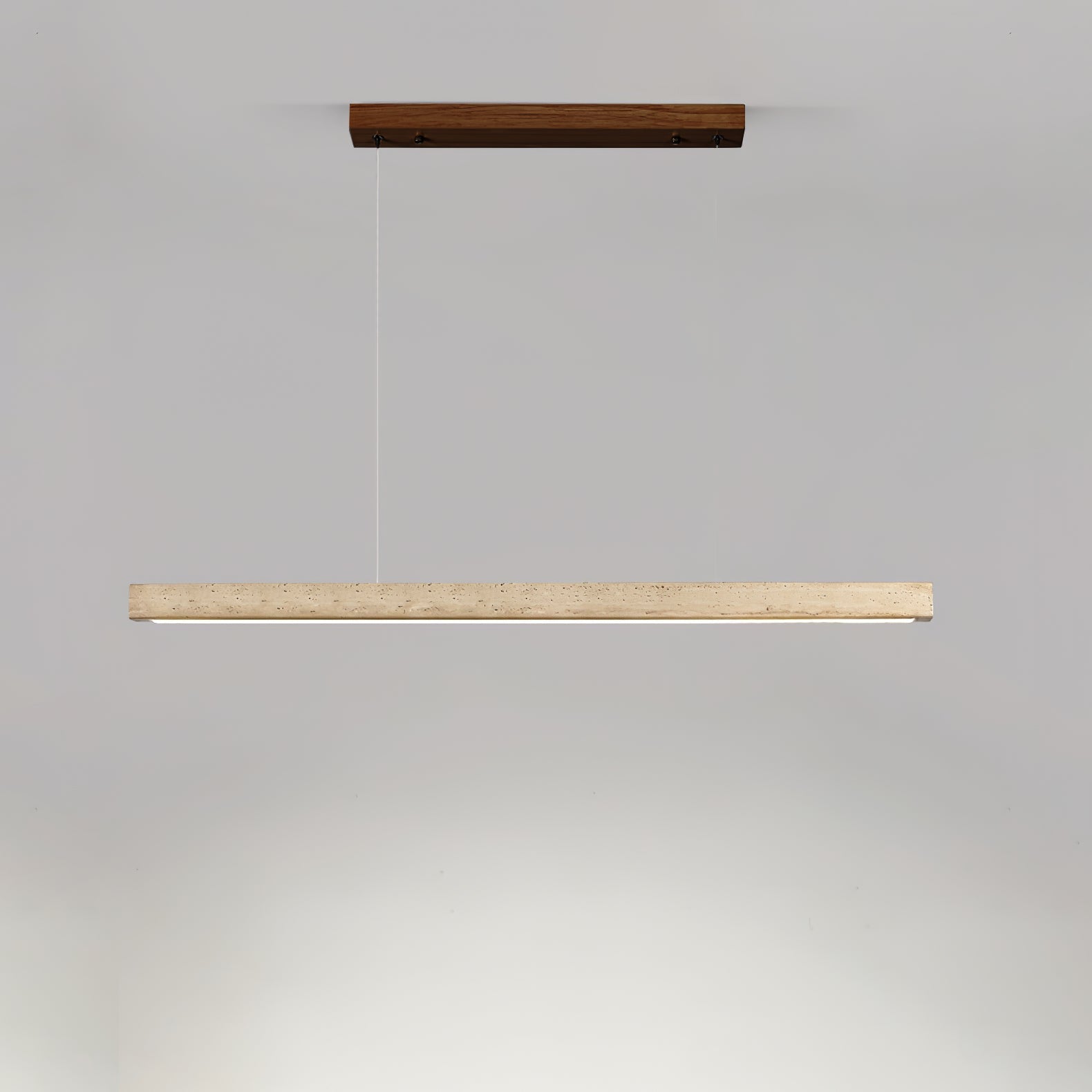 Adjustable Temperatures Linear Pendant Light With Travertine