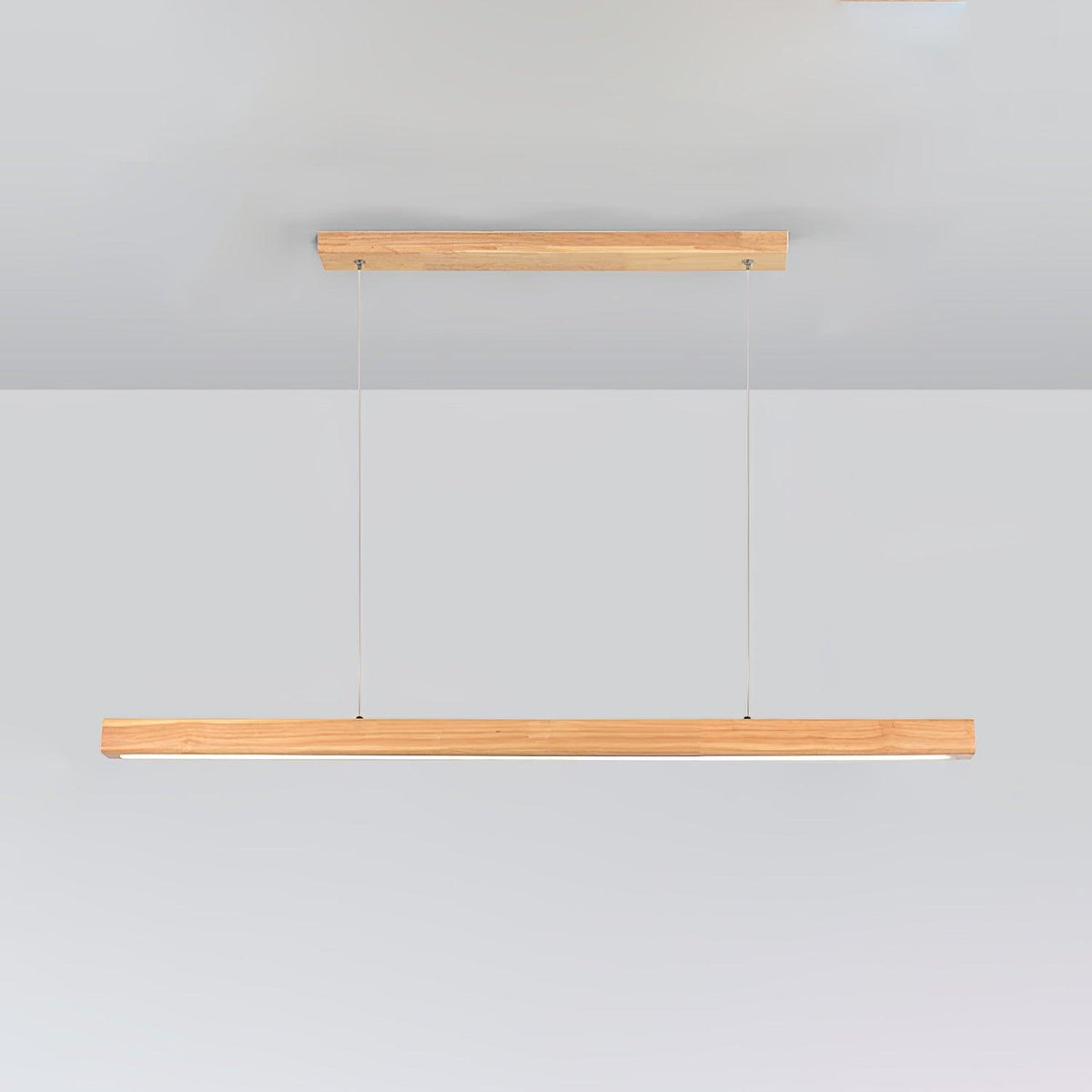 Warm LED Glow Scandinavian Wood Linear Pendant Light