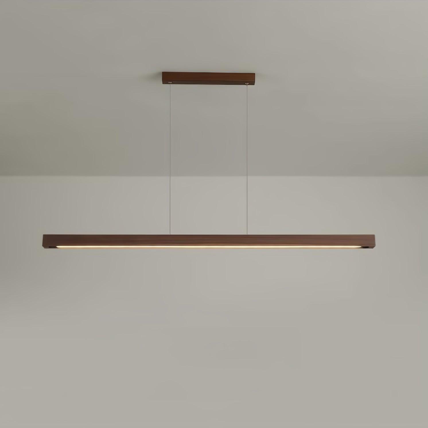 Warm LED Glow Scandinavian Wood Linear Pendant Light