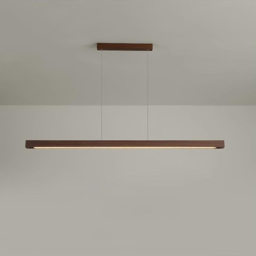 Warm LED Glow Scandinavian Wood Linear Pendant Light