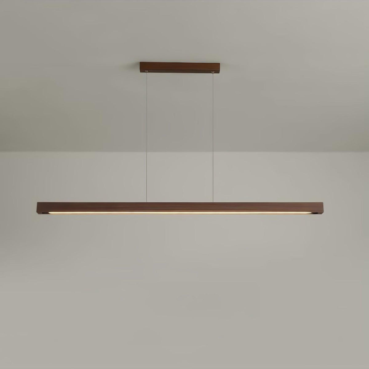 Warm LED Glow Scandinavian Wood Linear Pendant Light