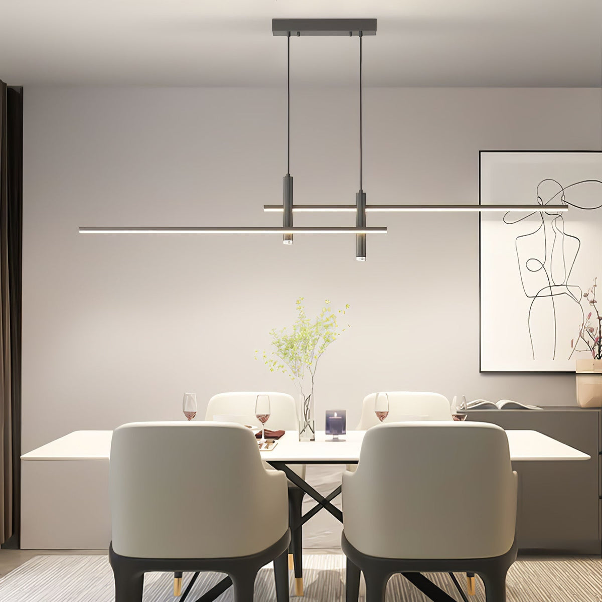 Focused Dining Illumination Modern Linear Pendant Light