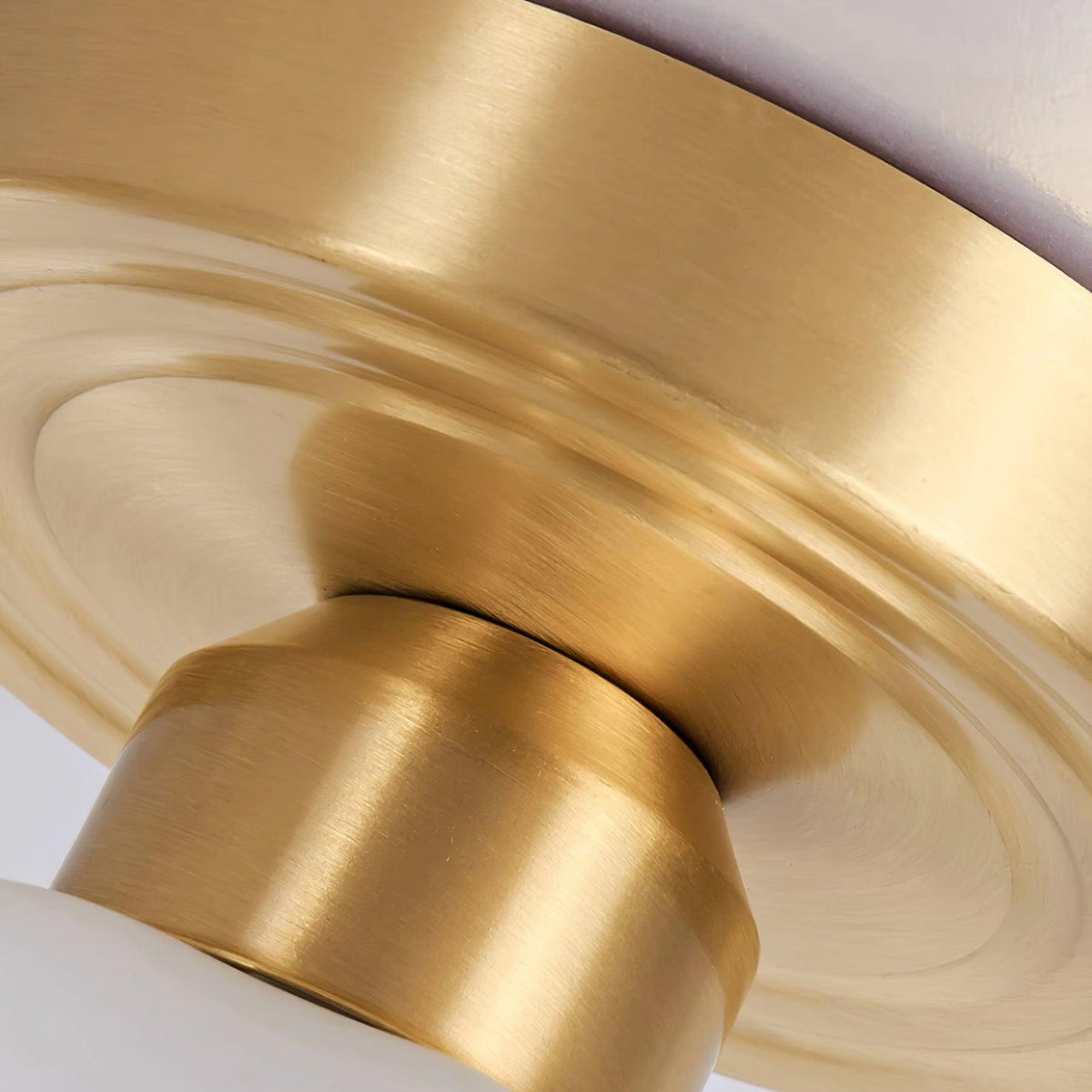 Glass Opal Flush Mount Ceiling Light Brass Canopy