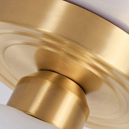 Glass Opal Flush Mount Ceiling Light Brass Canopy