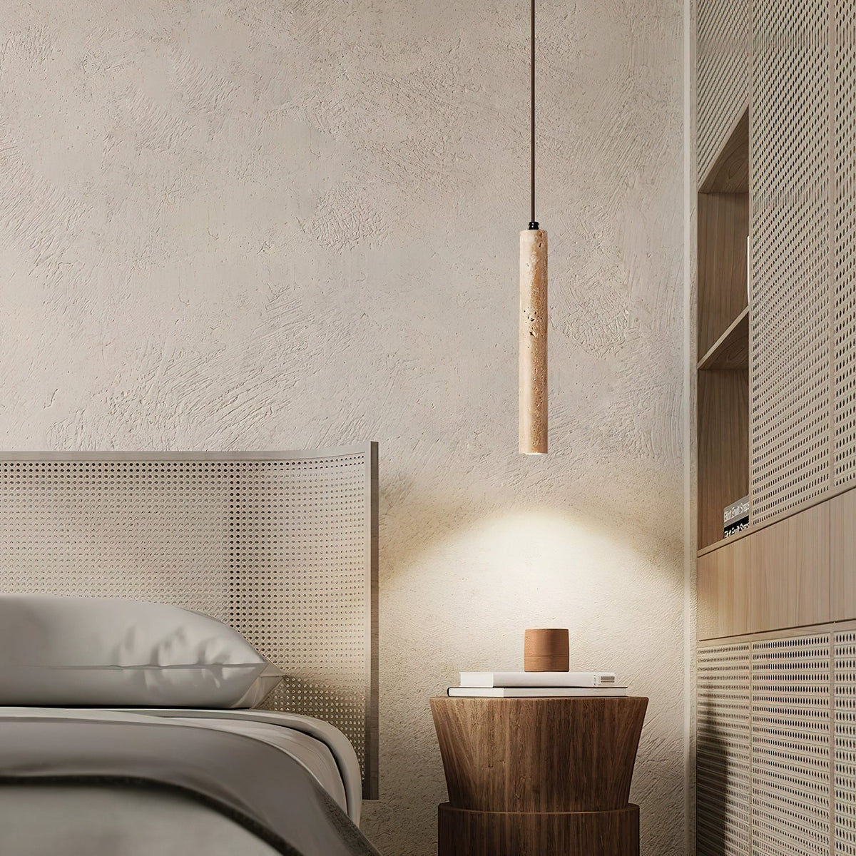 Indoor Ambience Cylindrical Pendant Light For Travertine