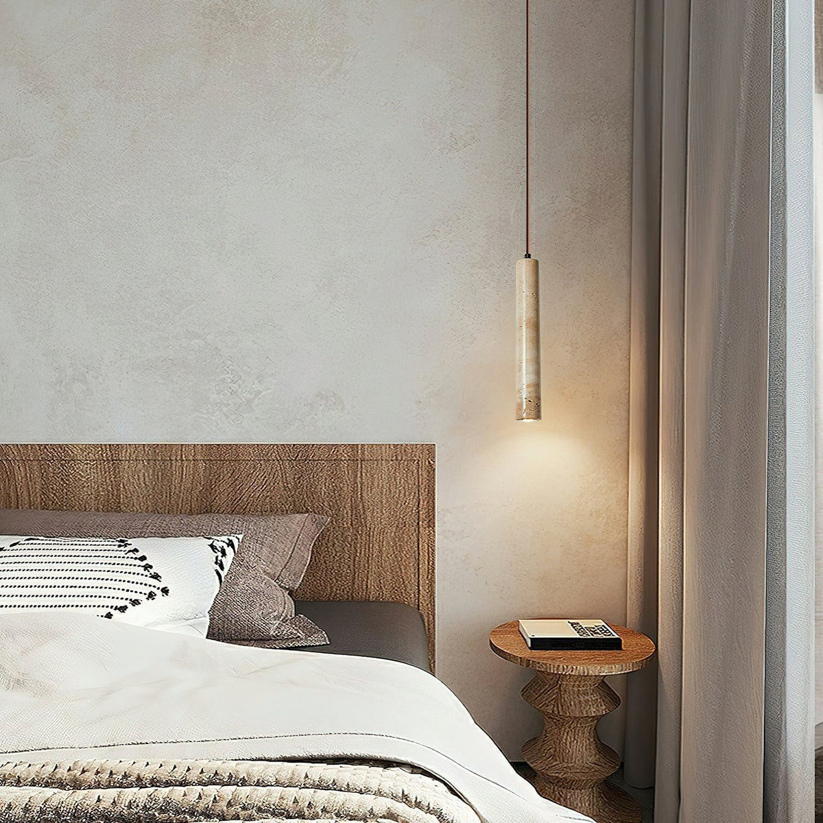 Indoor Ambience Cylindrical Pendant Light For Travertine