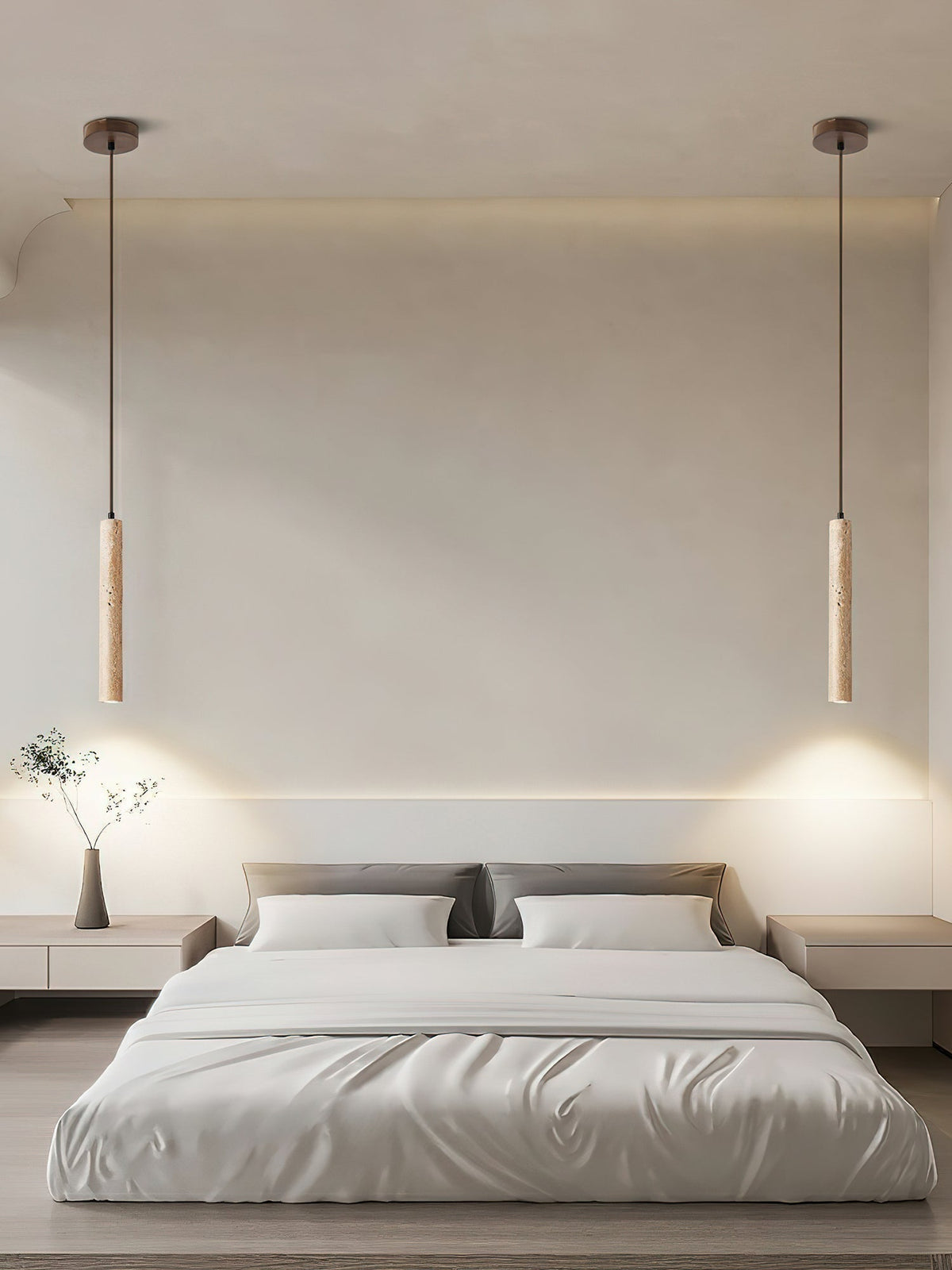 Indoor Ambience Cylindrical Pendant Light For Travertine