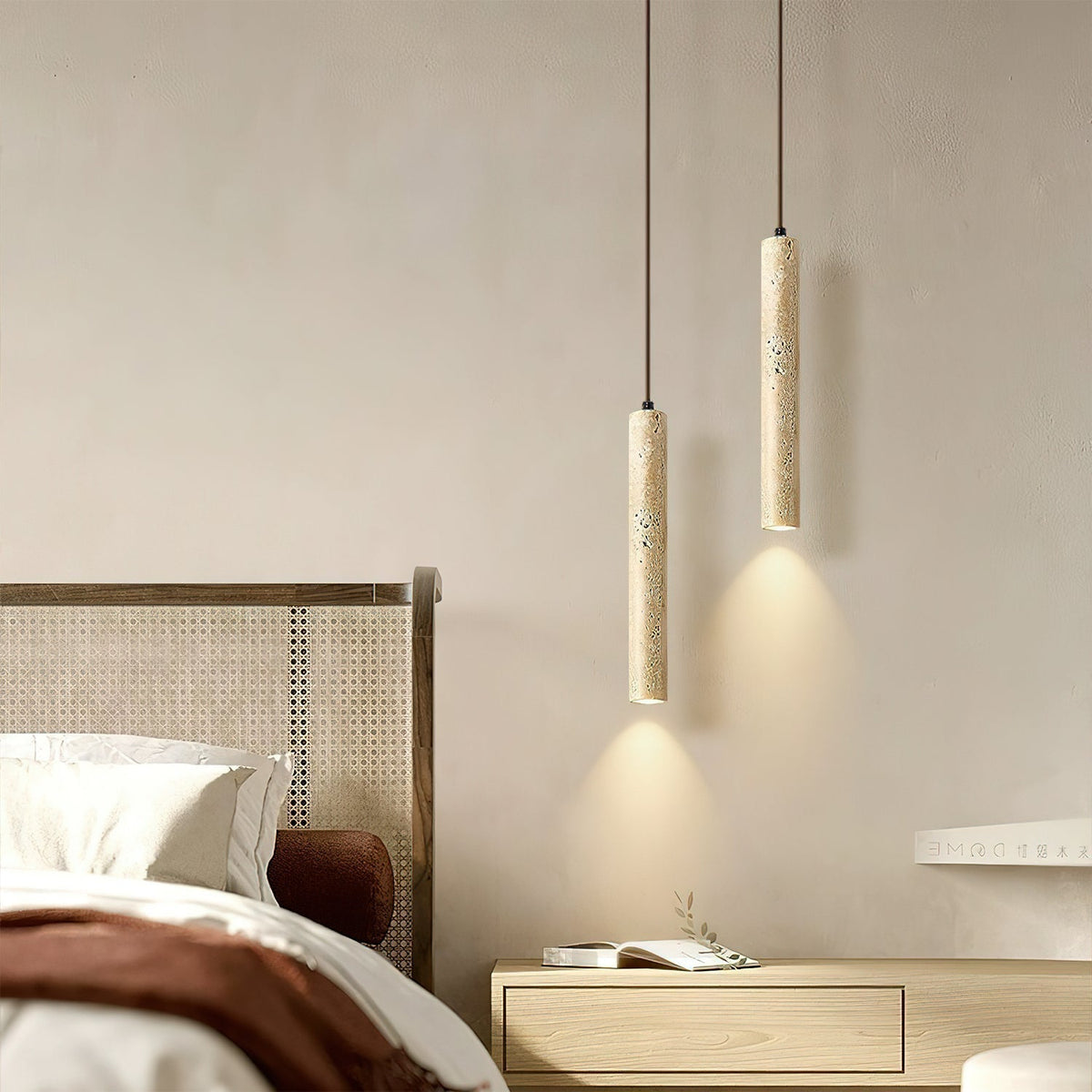 Indoor Ambience Cylindrical Pendant Light For Travertine