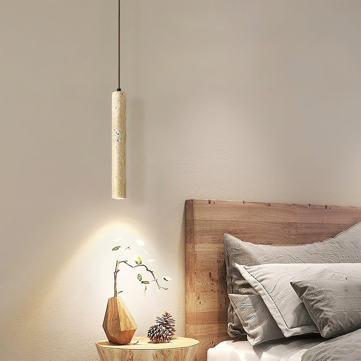 Indoor Ambience Cylindrical Pendant Light For Travertine